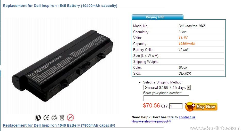 Dell Inspiron 1545 Battery 33