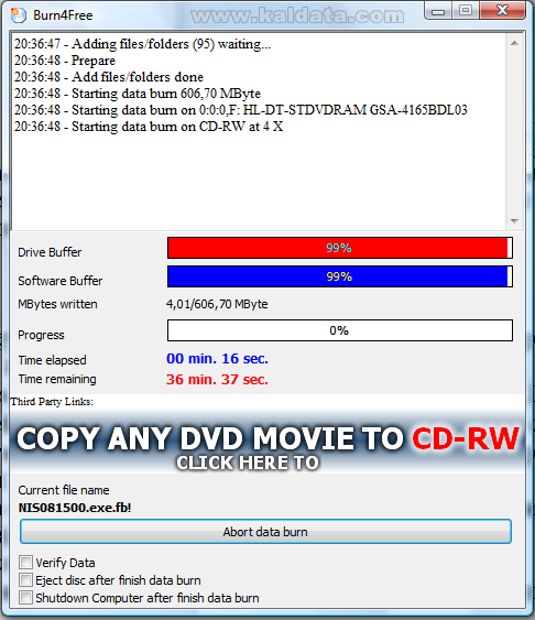 Burn4Free CD & DVD – инсталация, конфигурация и работа