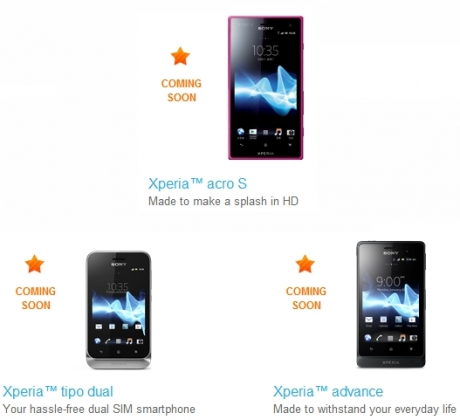 Sony Xperia Acro S, Tipo Dual и Advance ще се появят на американския пазар