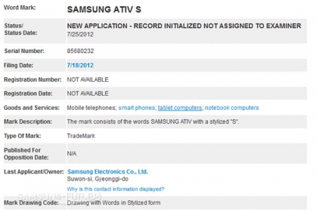 Samsung регистрира търговските марки Ativ Tab и Ativ S
