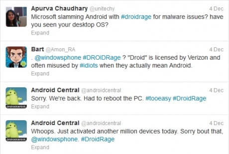Потребители се присмяха на кампанията #Droidrage на Microsoft