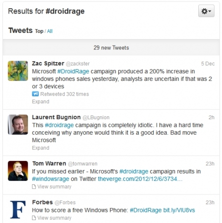 Потребители се присмяха на кампанията #Droidrage на Microsoft