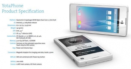 Yota подготвя LTE-смартфона YotaPhone с два екрана