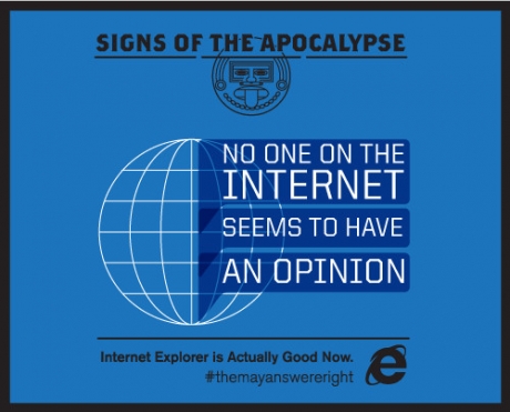 Подобренията в Internet Explorer били един от знаците за края на света