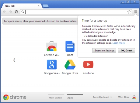 В Chromium и Chrome 25 няма да има тиха инсталация на разширения