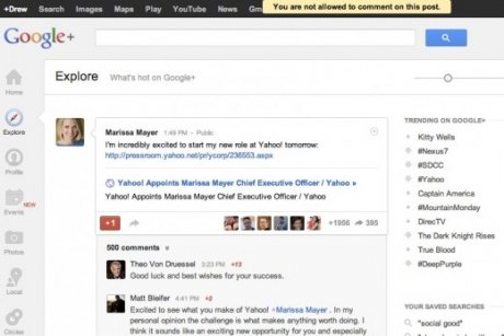 Google+ има лимит на коментарите