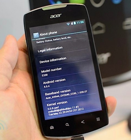 Acer показа достъпния Android 4.0 базиран смартфон Liquid Glow E330