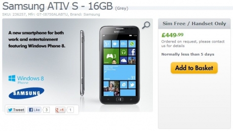 Започнаха продажбите на първия WP8-смартфон от Samsung