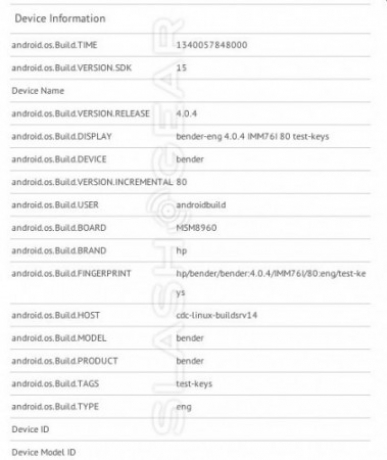 Първи подробности за Android-смартфона HP Bender
