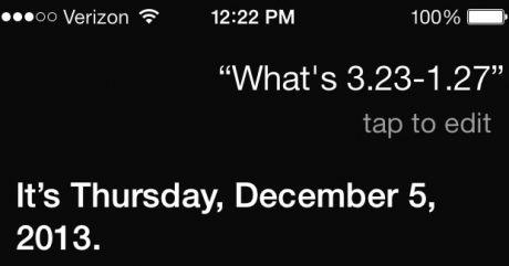 Siri не може да изважда десетични числа?