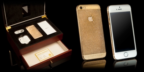 Златен iPhone 5S Supernova с кристали Сваровски за 79