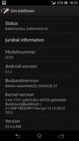 Европейската версия на смартфона Sony Xperia V получи ъпдейт до Android 4.1.2 Jelly Bean