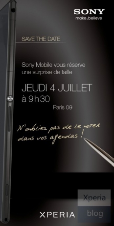 Sony показа част от Xperia Z Ultra в покани