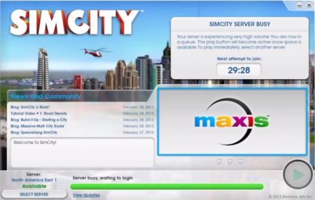 Проблемен старт за играта SimCity