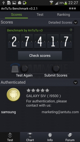 Първи резултати от тестовете за производителността на Samsung Galaxy S IV с чипсета Exynos 5 Octa