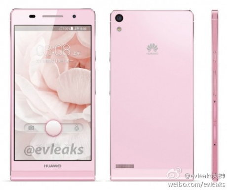 Huawei Ascend P6 в бял и розов цвят