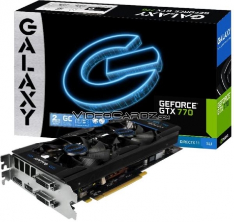 Снимка и характеристики на видеокартата Galaxy GeForce GTX 770
