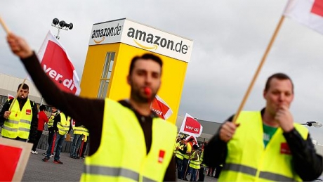 Немските служители на Amazon излязоха на протест