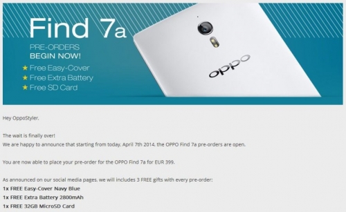 OPPO Find 7a ще струва 399 евро
