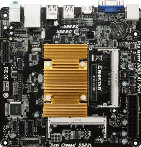Biostar анонсира дънната платка J1900NH2 с процесора Celeron J1900