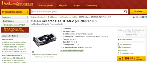 NVIDIA отложи днешното пускане в продажба на двуядрения адаптер GeForce GTX TITAN-Z