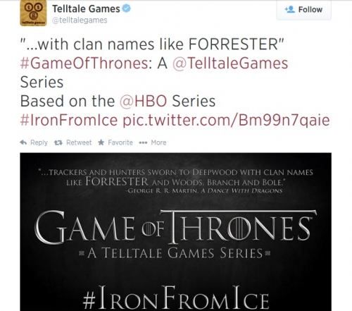 Telltale тийзна нещичко за света на Game of Thrones