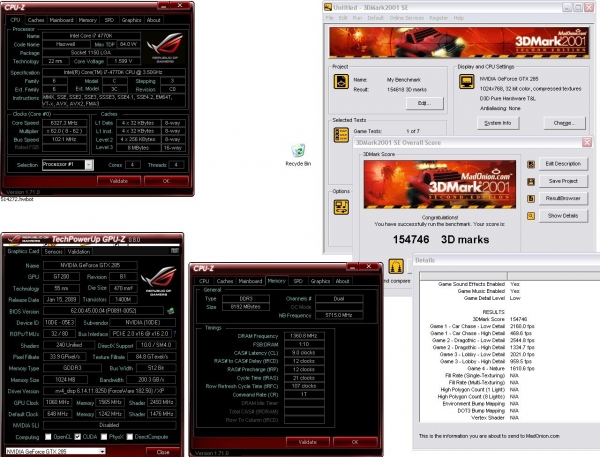 Smoke успешно колкна адаптери от серията GeForce GTX 200 в 3DMark2001 SE и Aquamark