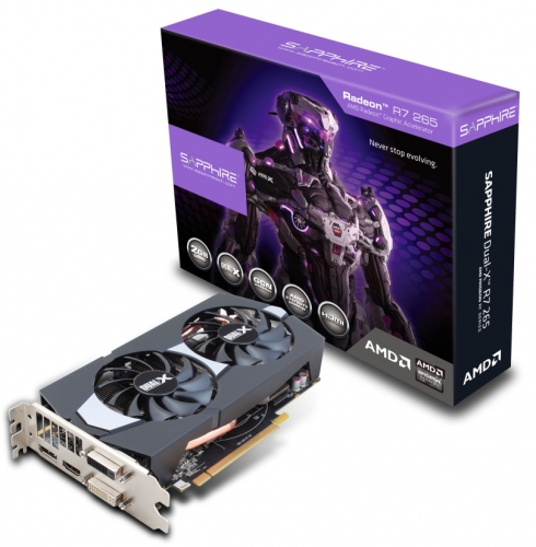 Sapphire анонсира видеоадаптера Radeon R7 265 с охладителя Dual-X