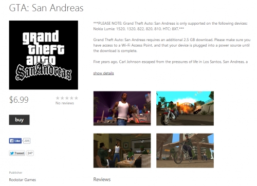 Излезе GTA: San Andreas за Windows Phone 8