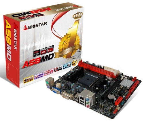 Системната платка Biostar A58MD е снабдена с процесорния конектор AMD FM2+