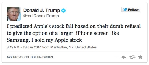 Доналд Тръмп продаде акциите си на Apple заради „тъпото нежелание“ на компанията да увеличи екрана на iPhone