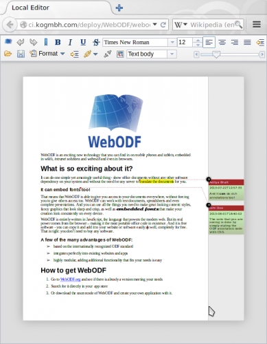 Представена е библиотеката WebODF 0.5.0 с възможност за редактиране на ODF файлове
