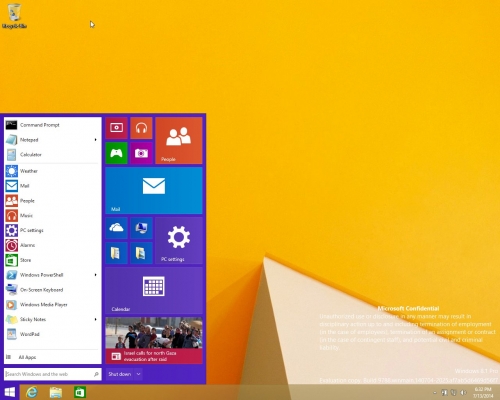 Появи се скрийншот на Windows 9 със старт-меню