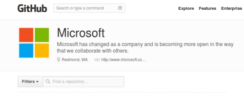 Microsoft разкри свой акаунт в Github