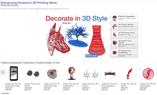 В Amazon се появи каталог със стоки, разпечатани чрез 3D-принтери