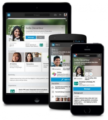 LinkedIn с нов интерфейс за мобилни устройства