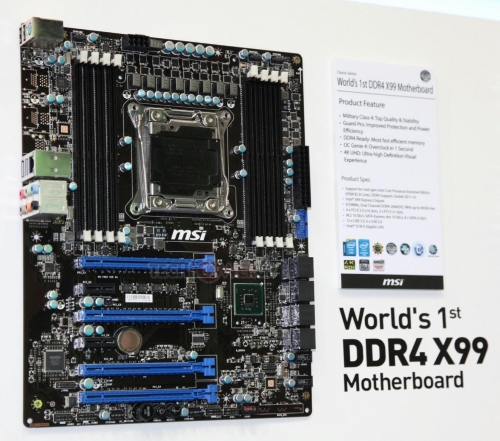 MSI показа прототип на първата Intel X99 базирана дънна платка с процесор Haswell-E