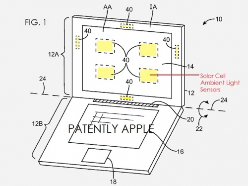Патент на Apple за слънчев сензорен панел под рамките на екрана