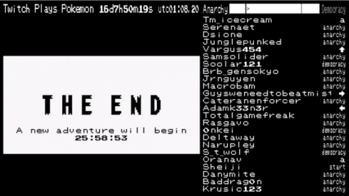 След 16 дни играта на Pokémon Red в Twitch най-накрая свърши