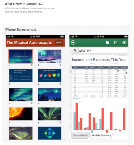 Microsoft Office Mobile за iPhone е вече безплатен за домашно ползване