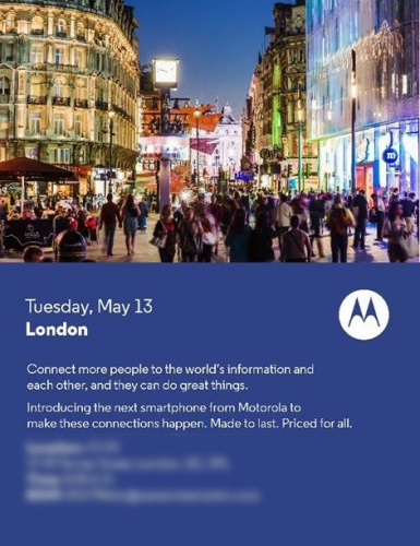 Motorola анонсират следващия си смартфон на 13 май