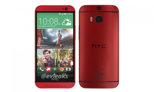 Ярко-червен HTC One (M8) на „живи“ снимки