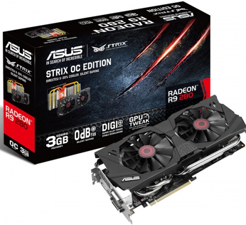 Видеокартата Asus Radeon R9 280 Strix OC Edition може напълно да изключи вентилаторите си