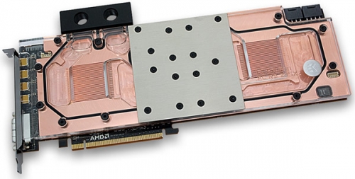 Водният блок с пълно покритие EK Water Blocks EK-FC R9-295X2 е предназначен за 3D-картата AMD Radeon R9 295X2