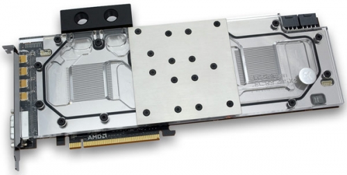 Водният блок с пълно покритие EK Water Blocks EK-FC R9-295X2 е предназначен за 3D-картата AMD Radeon R9 295X2
