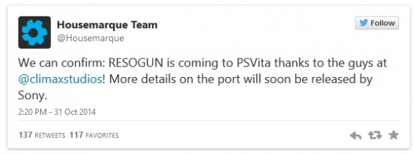 Resogun ще излезе и за PS Vita