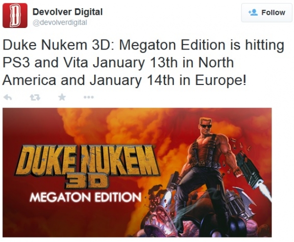 Duke Nukem 3D: Megaton Edition идва за PS3 и PS Vita през януари