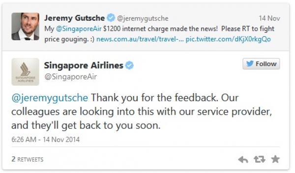Singapore Airlines таксува пасажер с 1171 долара за WiFi достъп