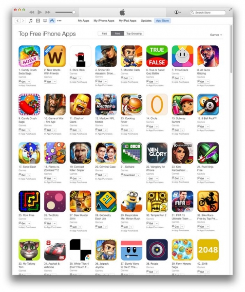 Apple вече не отбелязва като безплатни free-to-play игрите в App Store