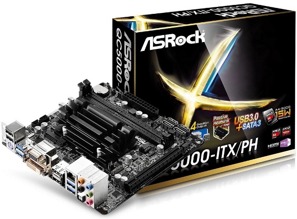 ASRock QC5000-ITX/PH – нова компактна дънна платка с вграден APU A4-5000 „Kabini“